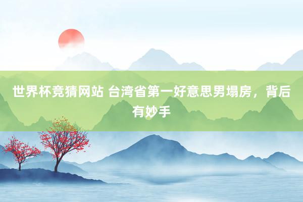 世界杯竞猜网站 台湾省第一好意思男塌房，背后有妙手