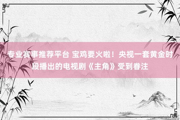专业赛事推荐平台 宝鸡要火啦！央视一套黄金时段播出的电视剧《主角》受到眷注