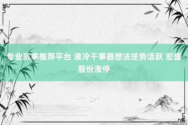 专业赛事推荐平台 液冷干事器想法逆势活跃 宏盛股份涨停