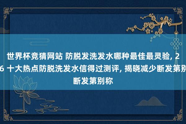 世界杯竞猜网站 防脱发洗发水哪种最佳最灵验， 2026 十大热点防脱洗发水信得过测评， 揭晓减少断发第别称
