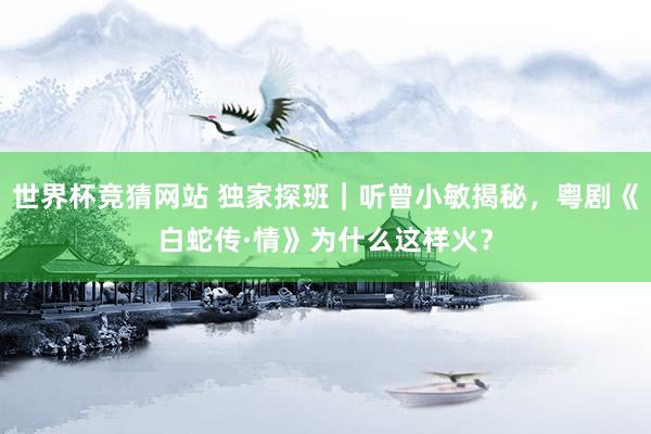 世界杯竞猜网站 独家探班｜听曾小敏揭秘，粤剧《白蛇传·情》为什么这样火？