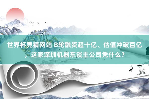 世界杯竞猜网站 B轮融资超十亿、估值冲破百亿，这家深圳机器东谈主公司凭什么？